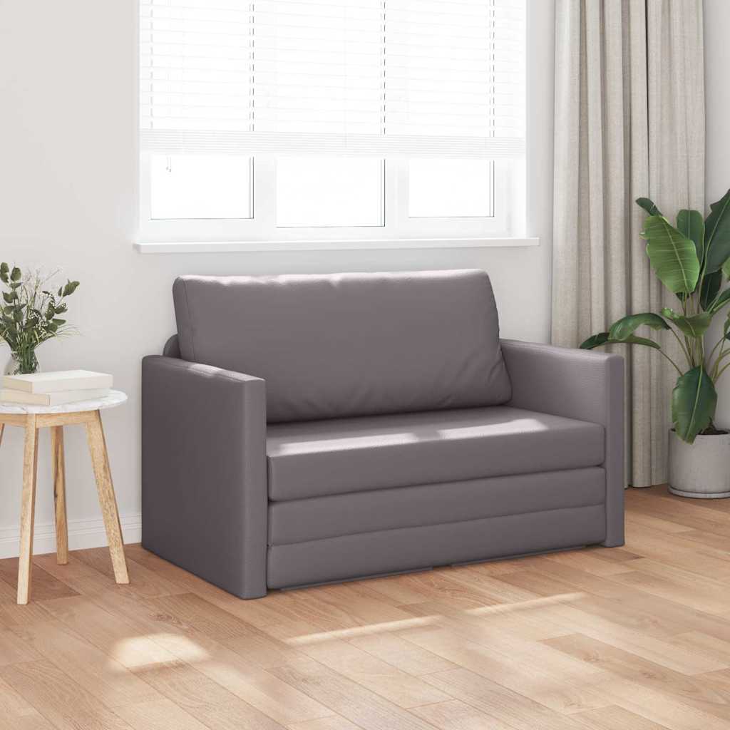 vidaXL Κρεβάτι καναπές 110cm Γκρι Δερματίνη