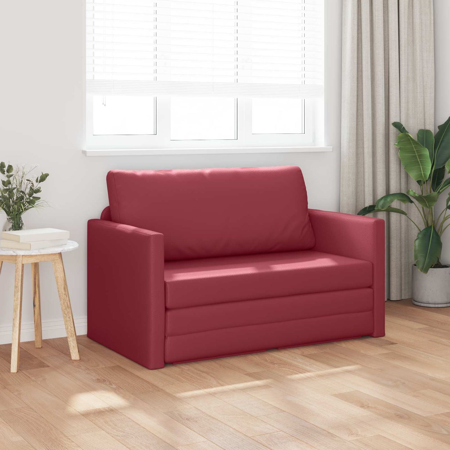 vidaXL Κρεβάτι καναπές Κόκκινο 124 x 71 x 78 εκ Δερματίνη