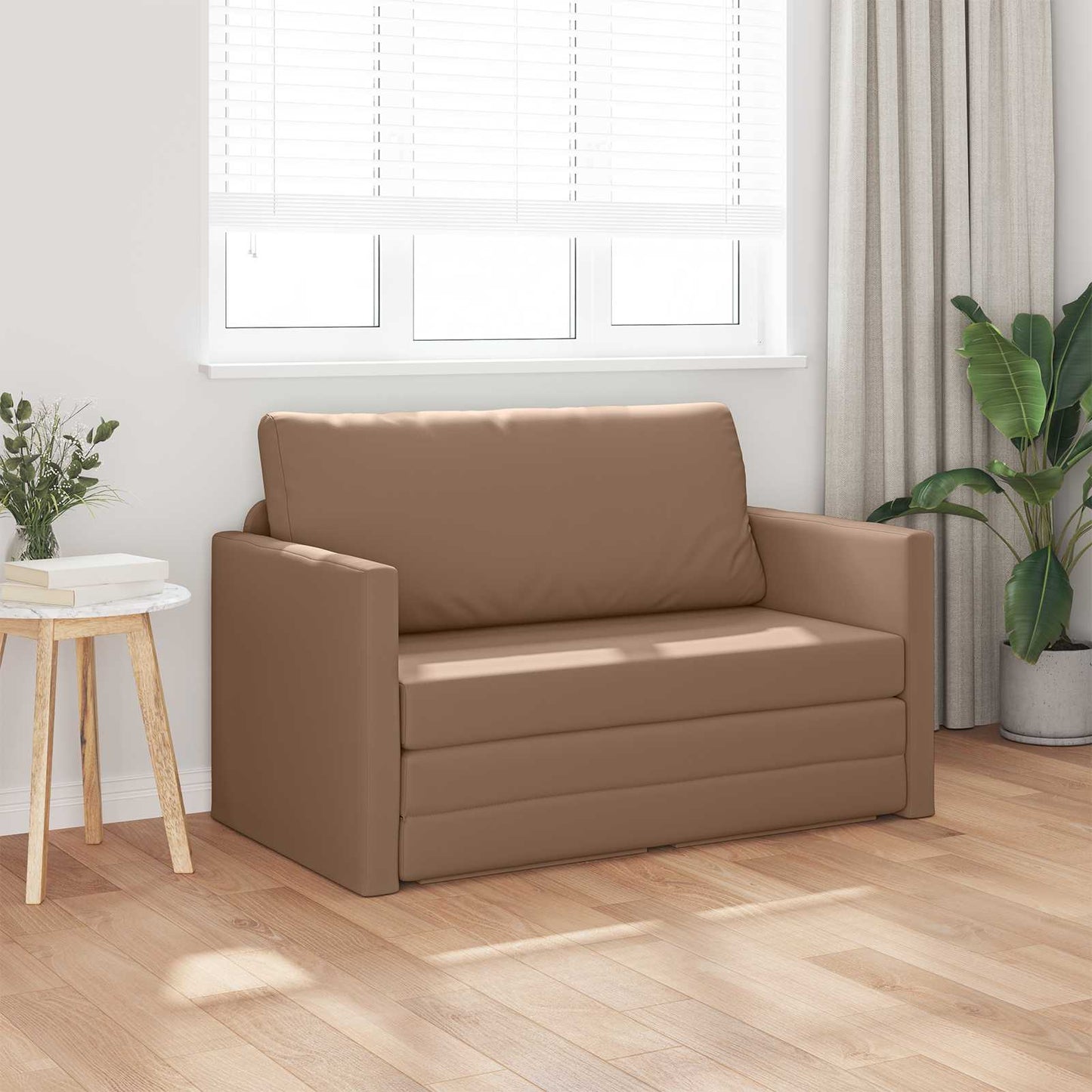 vidaXL Κρεβάτι καναπές Καπουτσίνο 124 x 71 x 78 εκ Δερματίνη