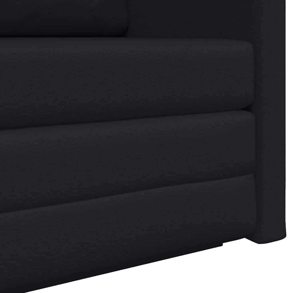 vidaXL Κρεβάτι καναπές 110cm Μαύρο Δερματίνη
