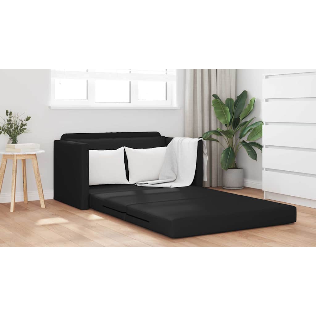 vidaXL Κρεβάτι καναπές 110cm Μαύρο Δερματίνη