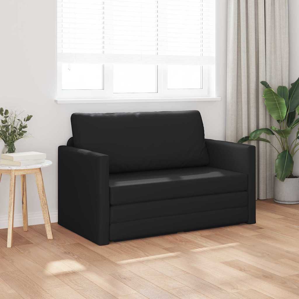 vidaXL Κρεβάτι καναπές 110cm Μαύρο Δερματίνη