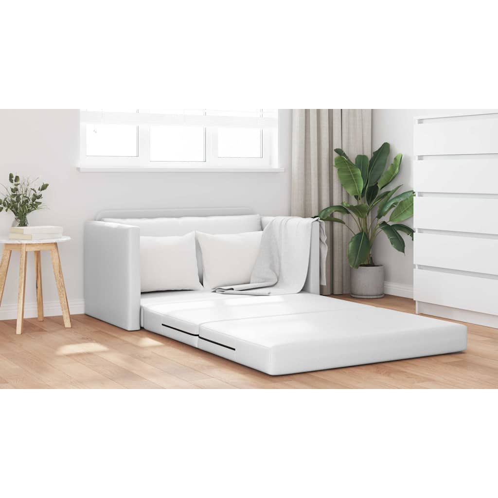 vidaXL Κρεβάτι καναπές 110cm Λευκό Δερματίνη