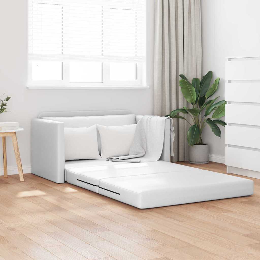 vidaXL Κρεβάτι καναπές 110cm Λευκό Δερματίνη