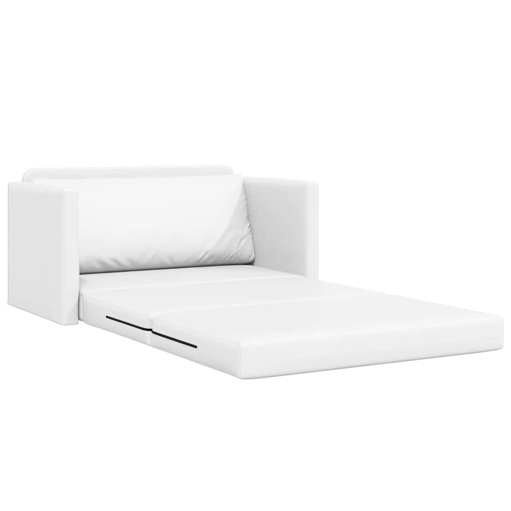 vidaXL Κρεβάτι καναπές 110cm Λευκό Δερματίνη