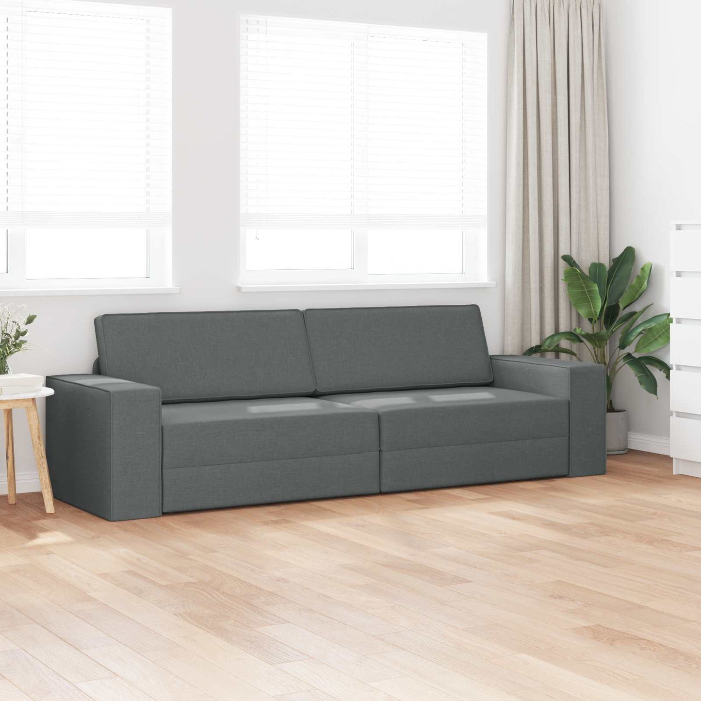 vidaXL Κρεβάτι καναπές 200cm Σκούρο Γκρι ύφασμα