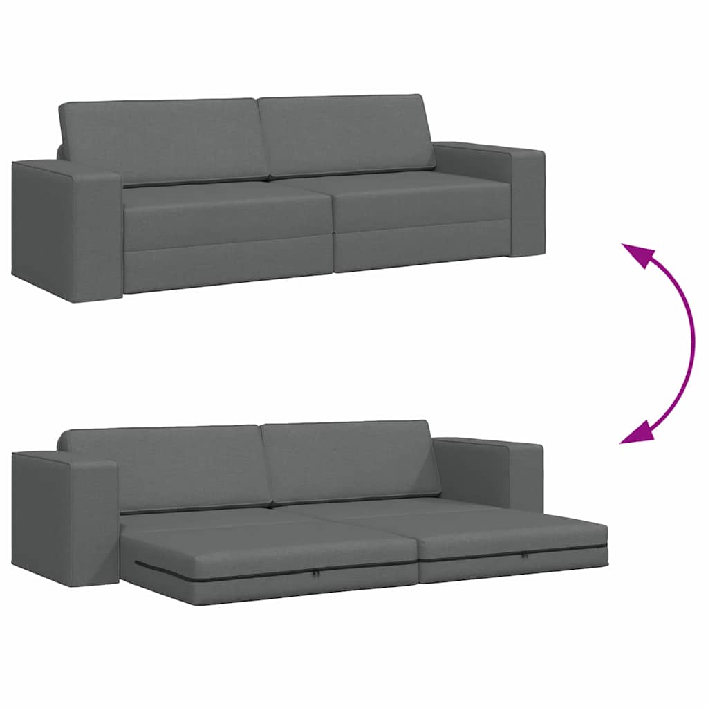 vidaXL Κρεβάτι καναπές 200cm Σκούρο Γκρι ύφασμα