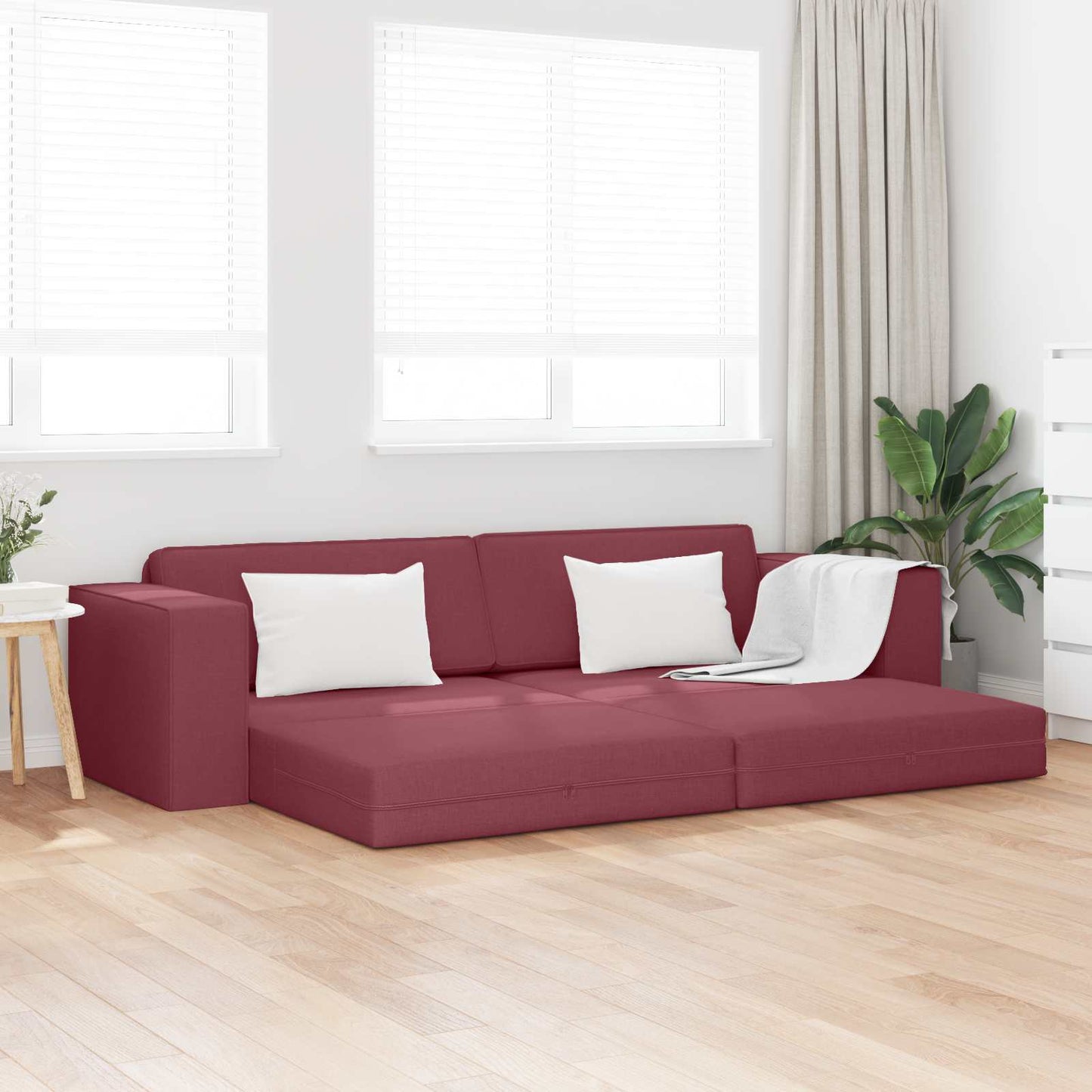 vidaXL Κρεβάτι καναπές Κόκκινο 245 x 78 x 77 εκ. ύφασμα
