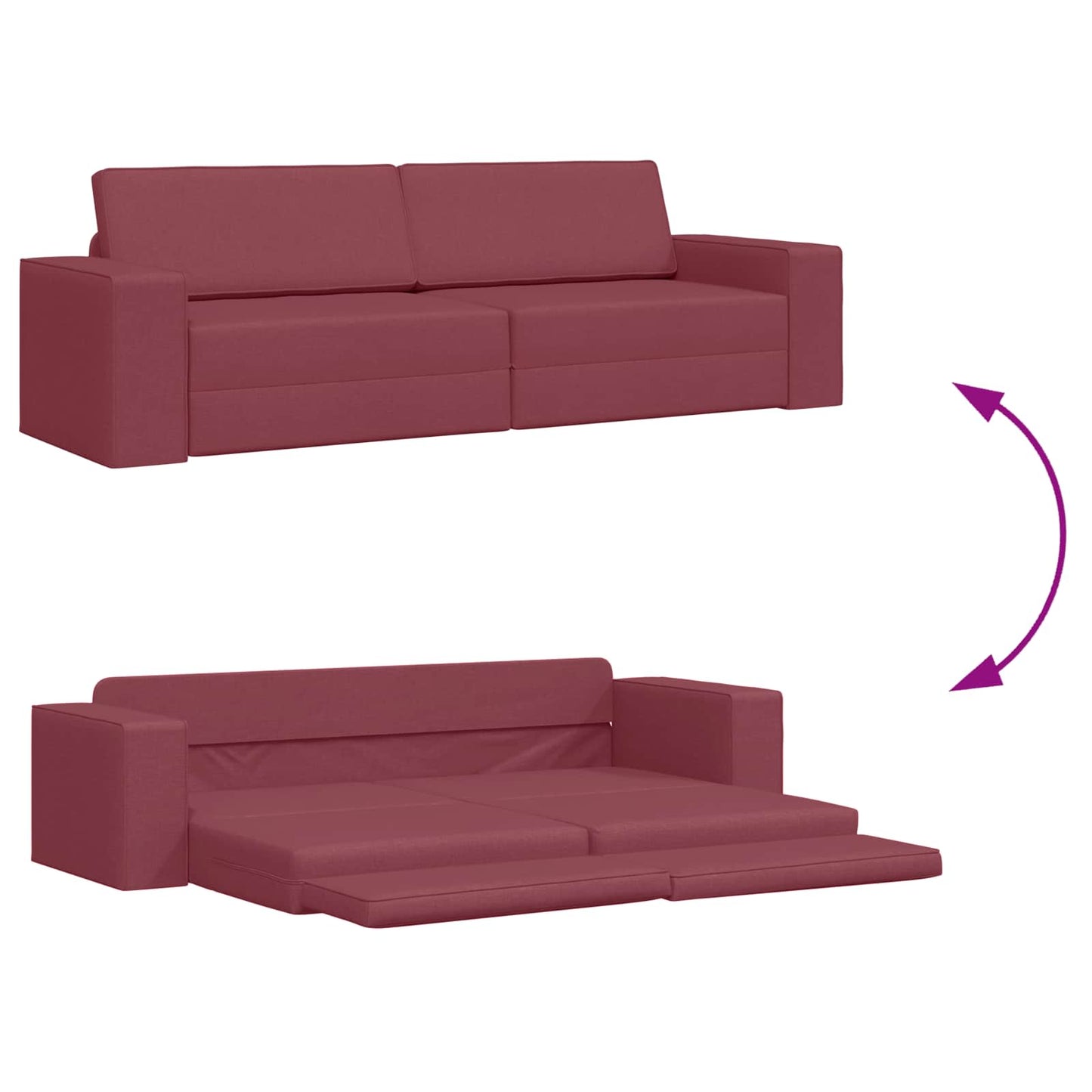 vidaXL Κρεβάτι καναπές Κόκκινο 245 x 78 x 77 εκ. ύφασμα