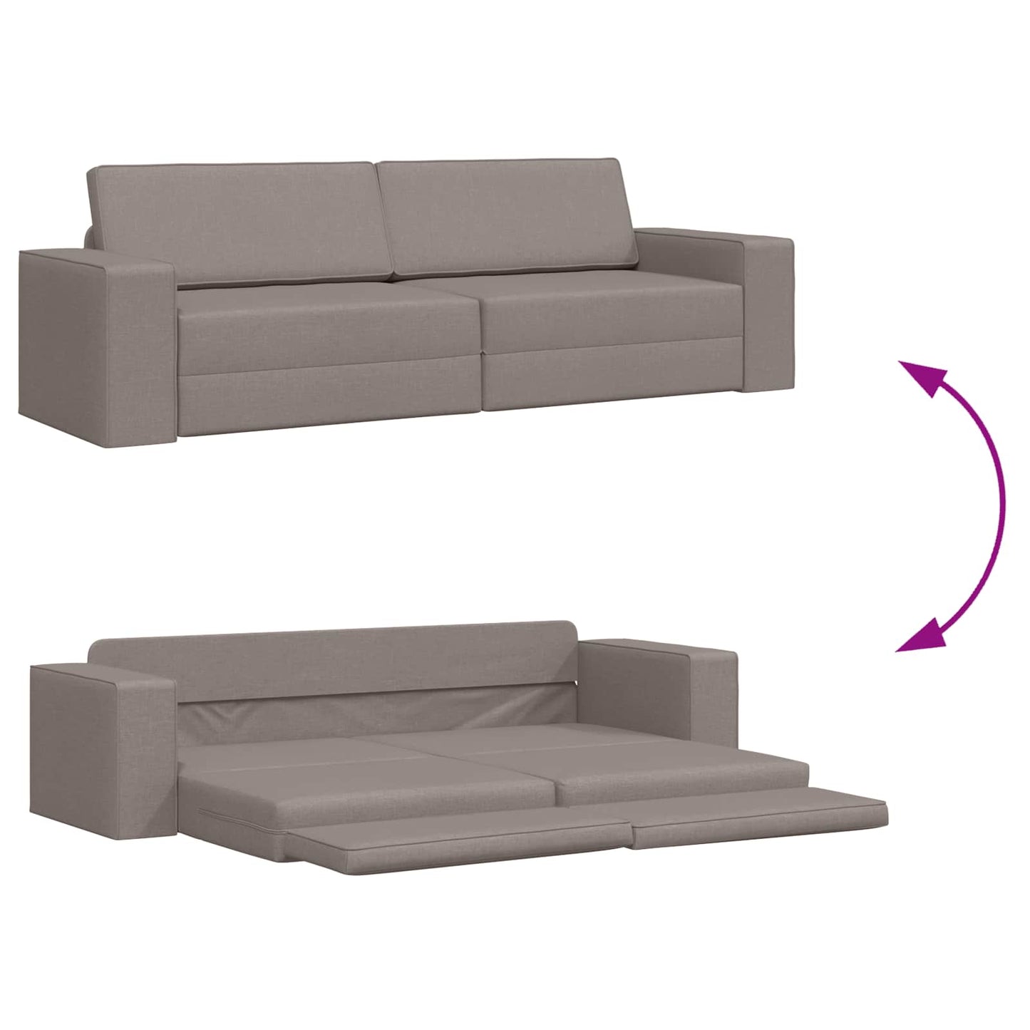 vidaXL Κρεβάτι καναπές Taupe 245 x 78 x 77 εκ. ύφασμα