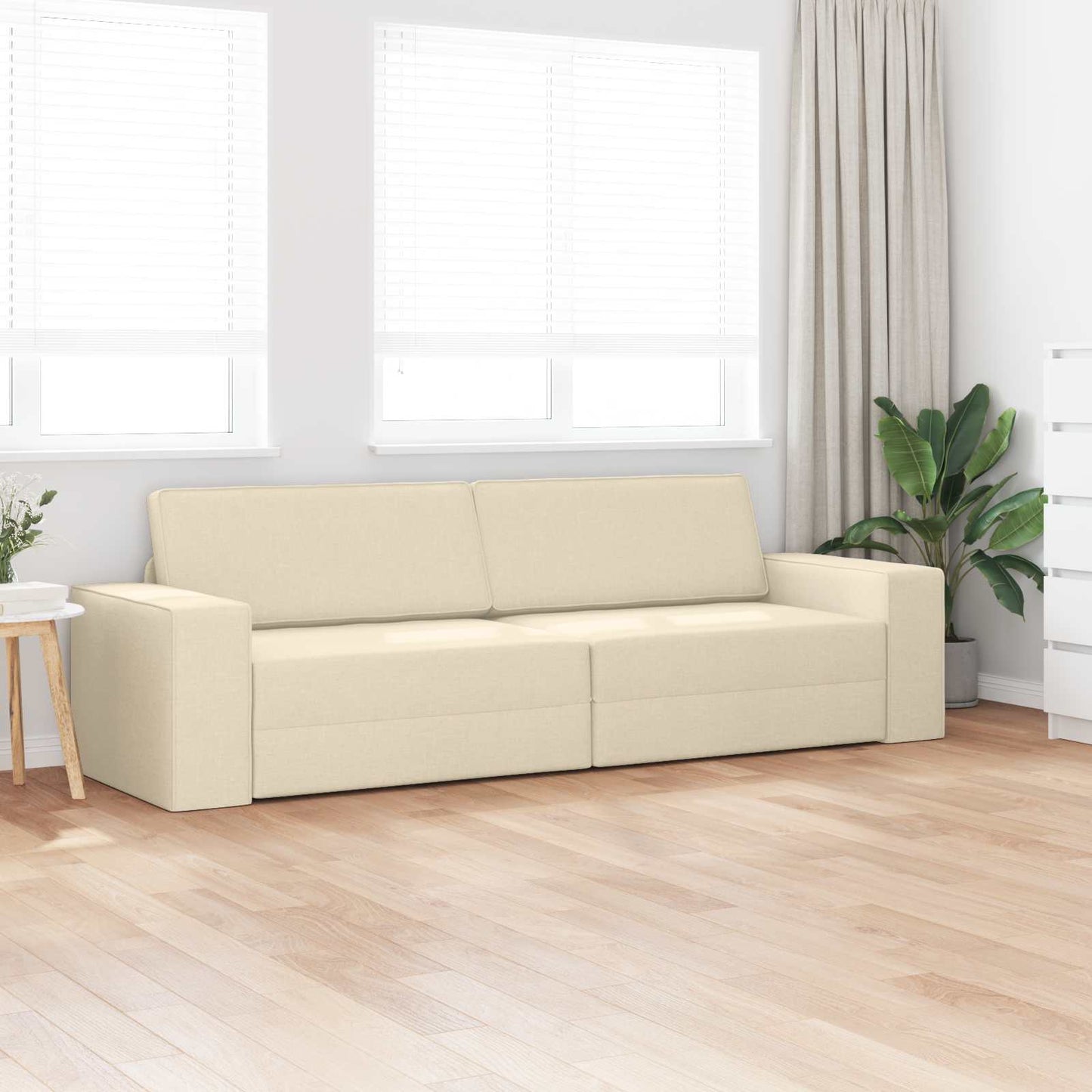 vidaXL Κρεβάτι καναπές Κρεμ 245 x 78 x 77 εκ. ύφασμα