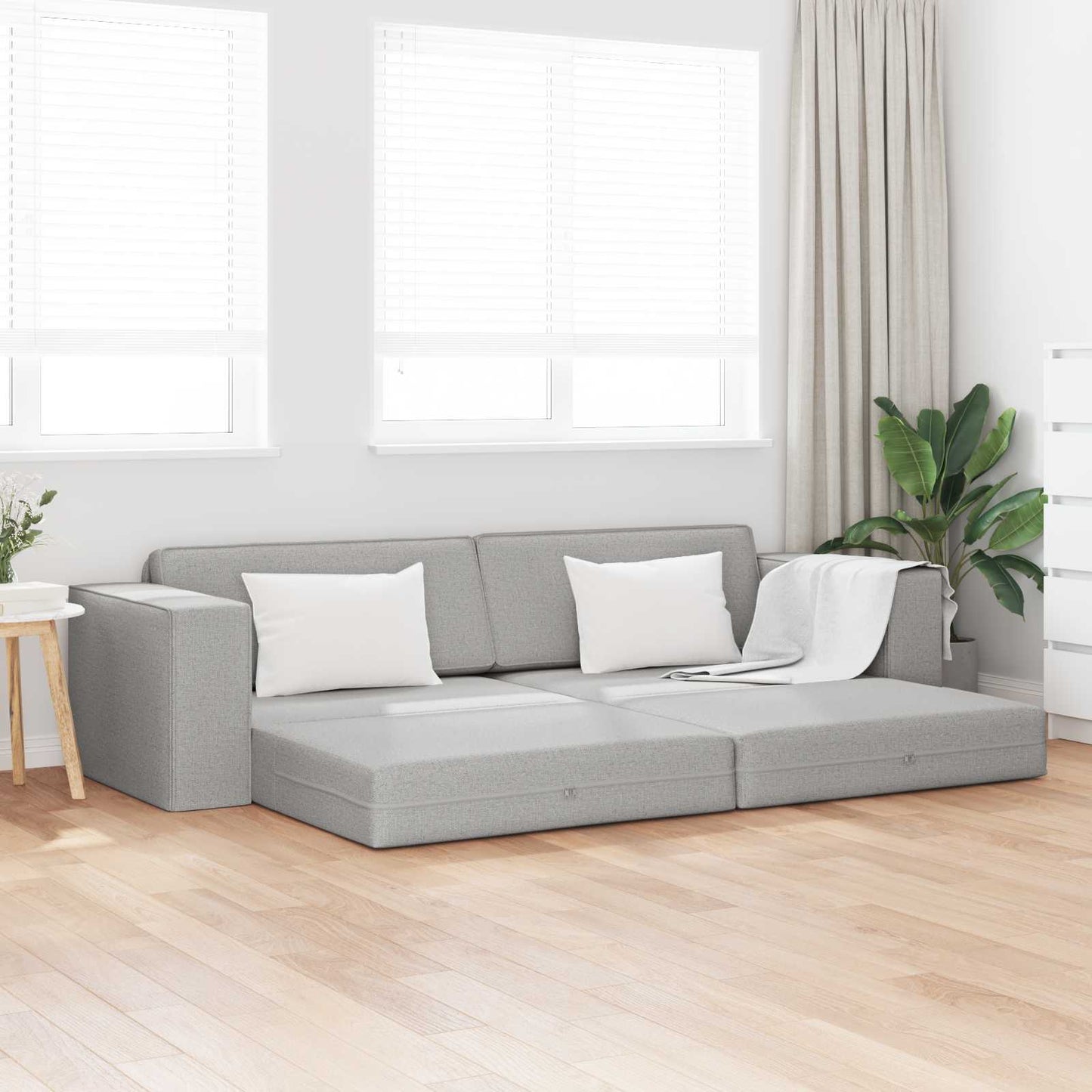 vidaXL Κρεβάτι καναπές Σκίουρος Γκρί 245 x 78 x 77 εκ. ύφασμα