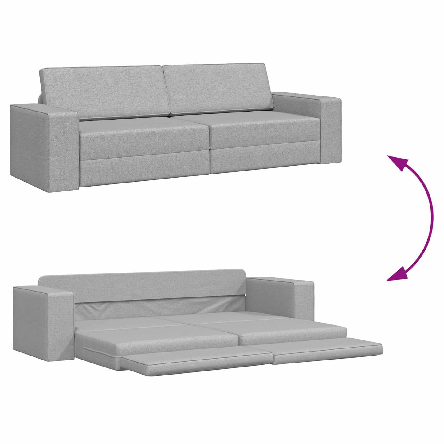 vidaXL Κρεβάτι καναπές Σκίουρος Γκρί 245 x 78 x 77 εκ. ύφασμα