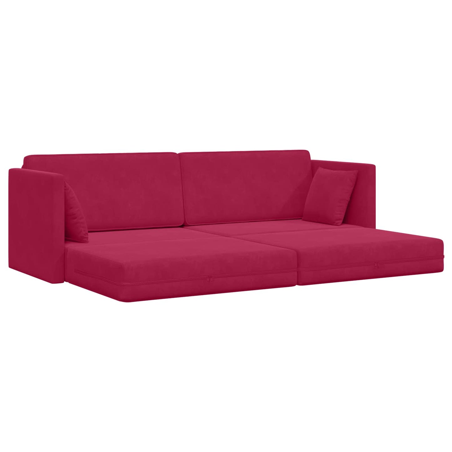 vidaXL Καναπές-κρεβάτι δαπέδου Κόκκινο 213 x 70 x 77 εκ Βελούδο