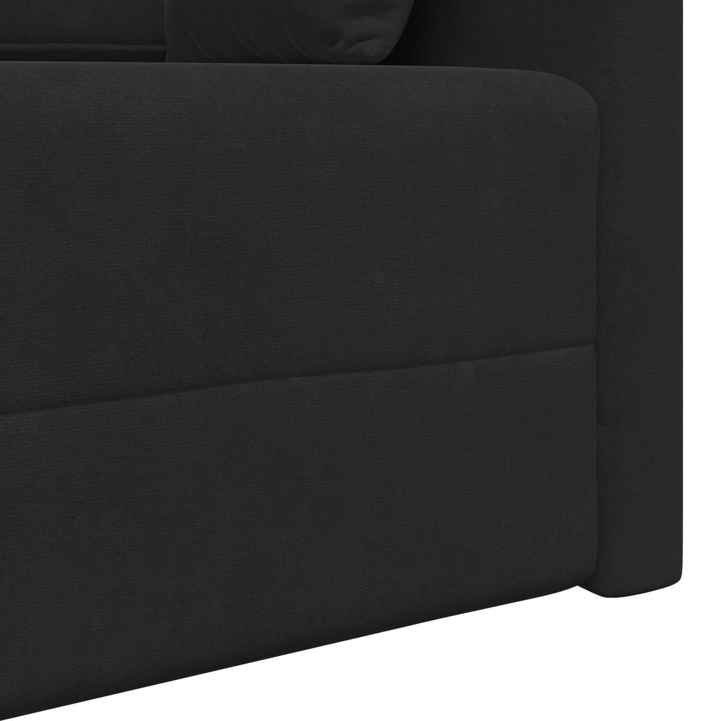 vidaXL Καναπές-κρεβάτι δαπέδου Μαύρο 213 x 70 x 77 εκ Βελούδο