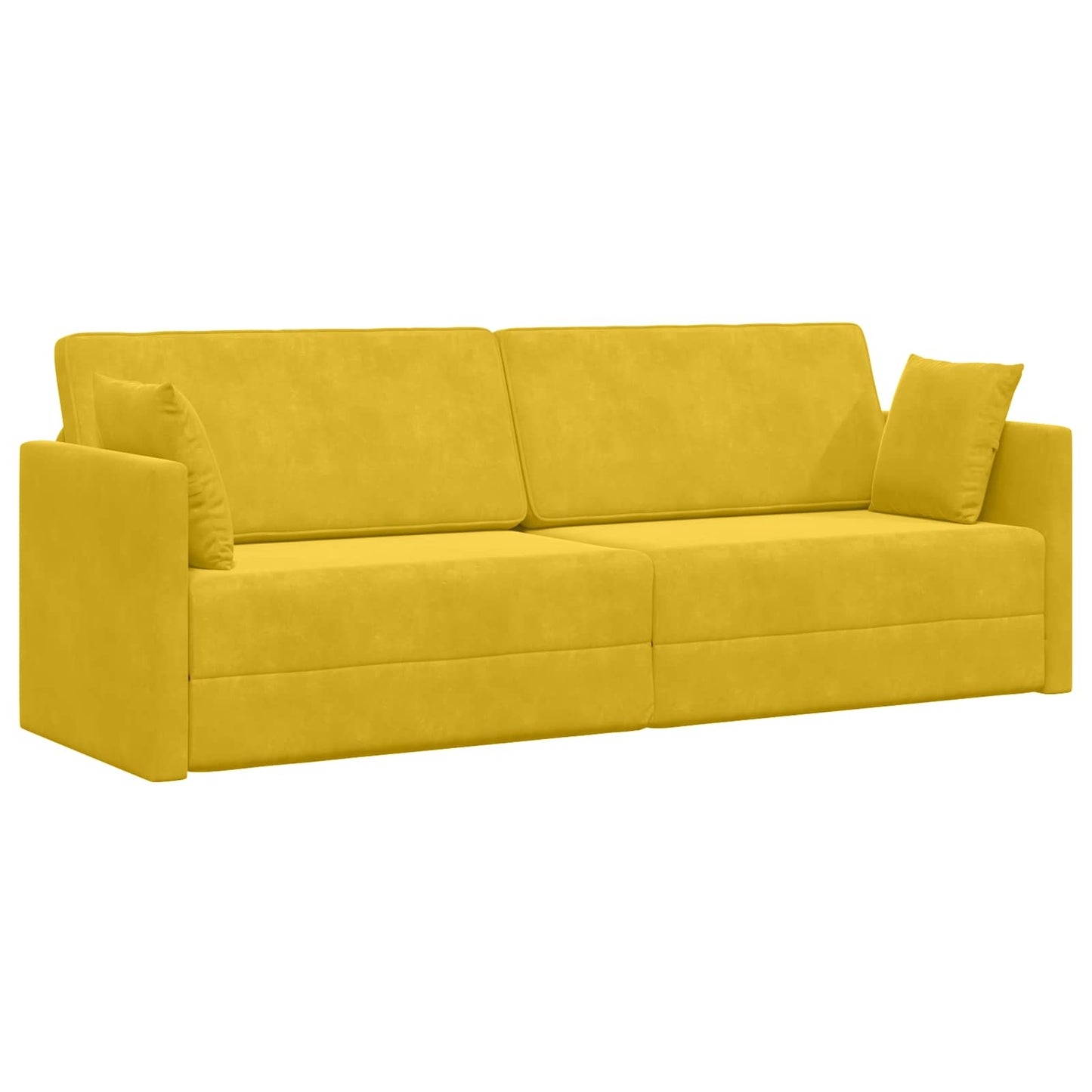 vidaXL Καναπές-κρεβάτι δαπέδου Κίτρινο 213 x 70 x 77 εκ Βελούδο