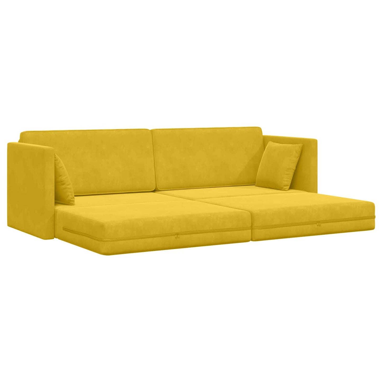 vidaXL Καναπές-κρεβάτι δαπέδου Κίτρινο 213 x 70 x 77 εκ Βελούδο
