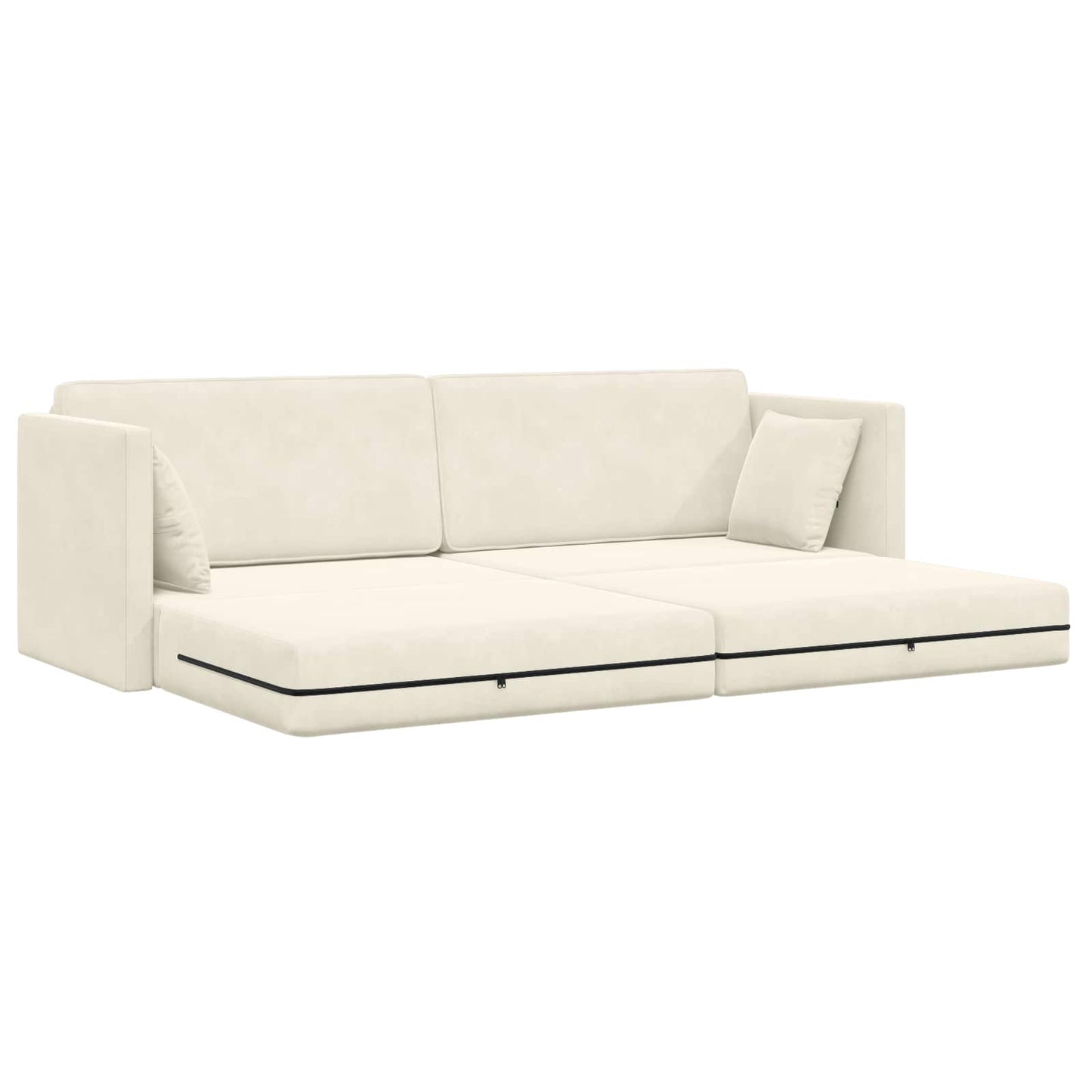 vidaXL Καναπές-κρεβάτι δαπέδου Κρεμ 213 x 70 x 77 εκ Βελούδο
