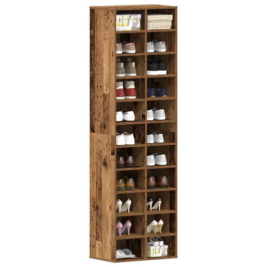 ντουλάπι παπουτσιών vidaXL Παλιό ξύλο 54x34x183 cm Κατασκευασμένο ξύλο