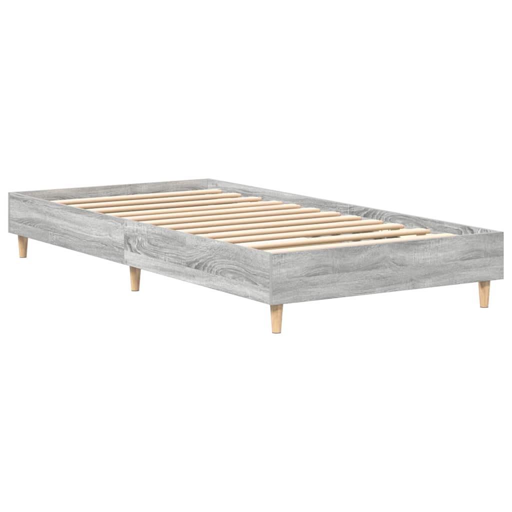 vidaXL Πλαίσιο κρεβατιού χωρίς στρώμα Grey Sonoma 75x190 cm