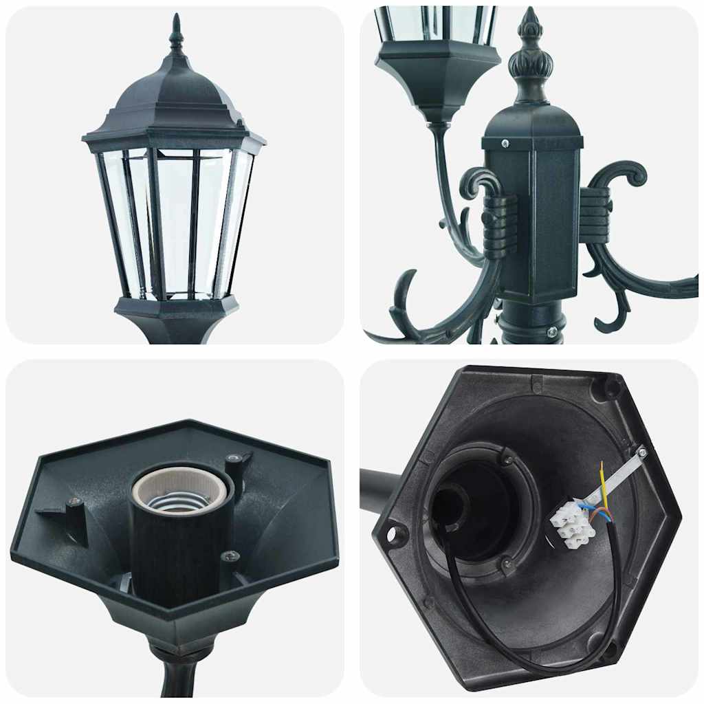 vidaXL Φωτιστικό Κήπου Σκούρο πράσινο Αλουμίνιο και Γυαλί