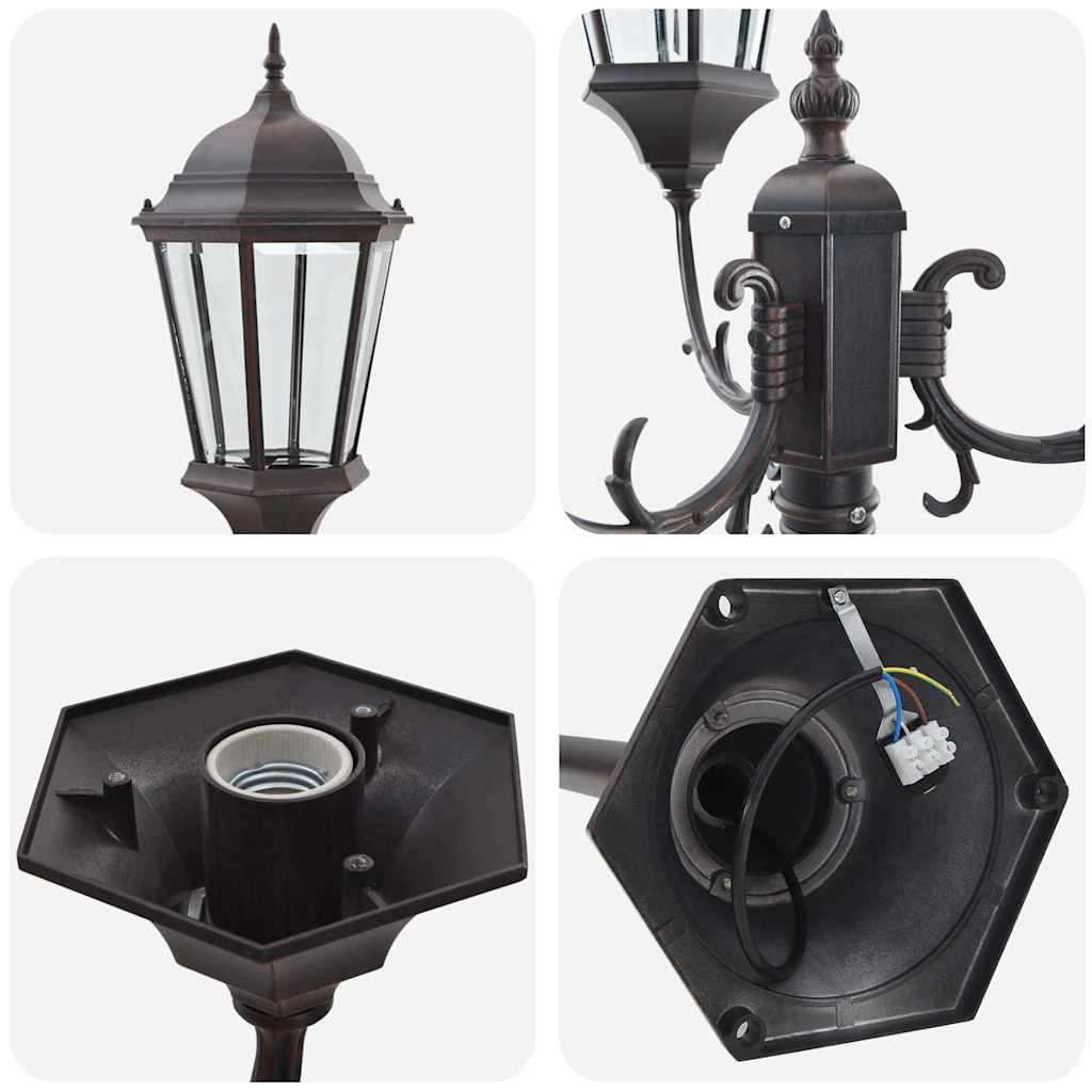 vidaXL Φωτιστικό Κήπου Μπρονζέ Αλουμίνιο και Γυαλί