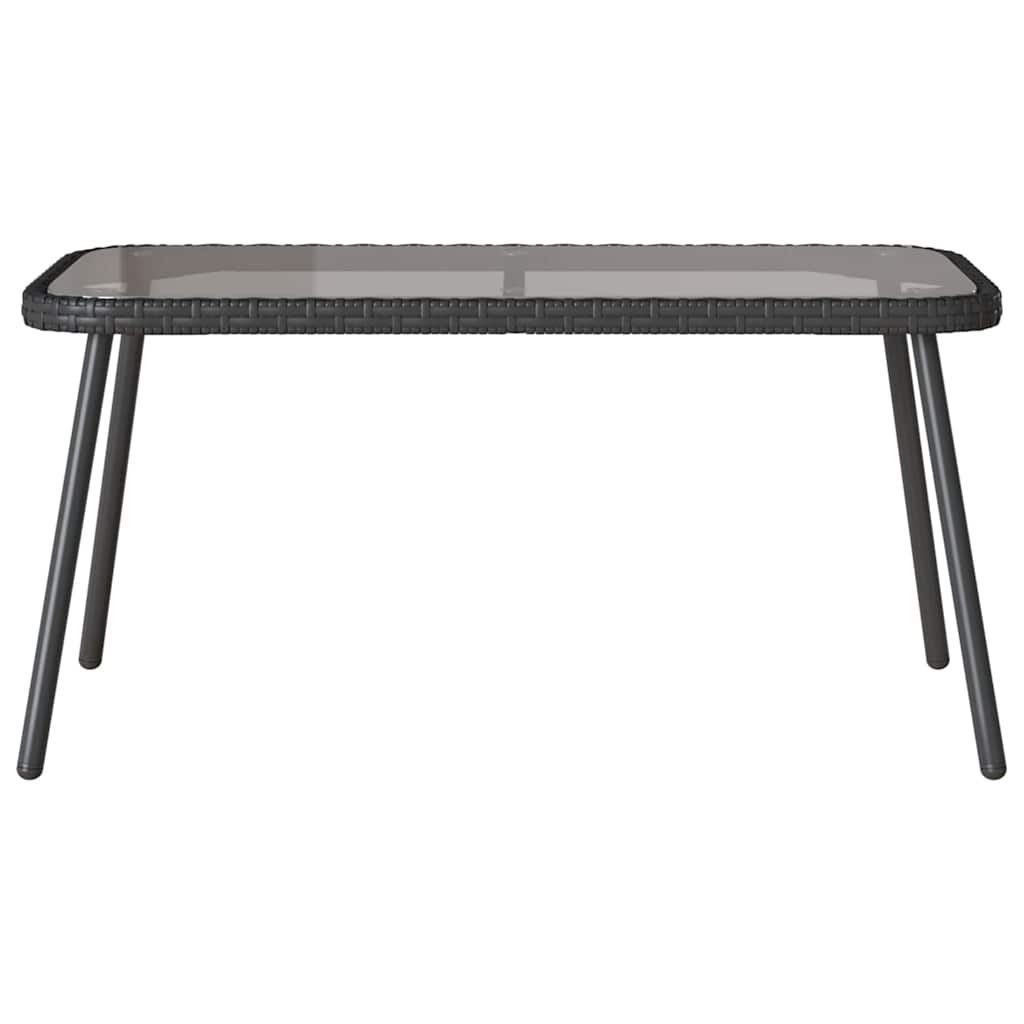 vidaXL Σετ Φαγητού Κήπου 2 Τεμαχίων με Μαξιλάρια Μαύρο Ρατάν