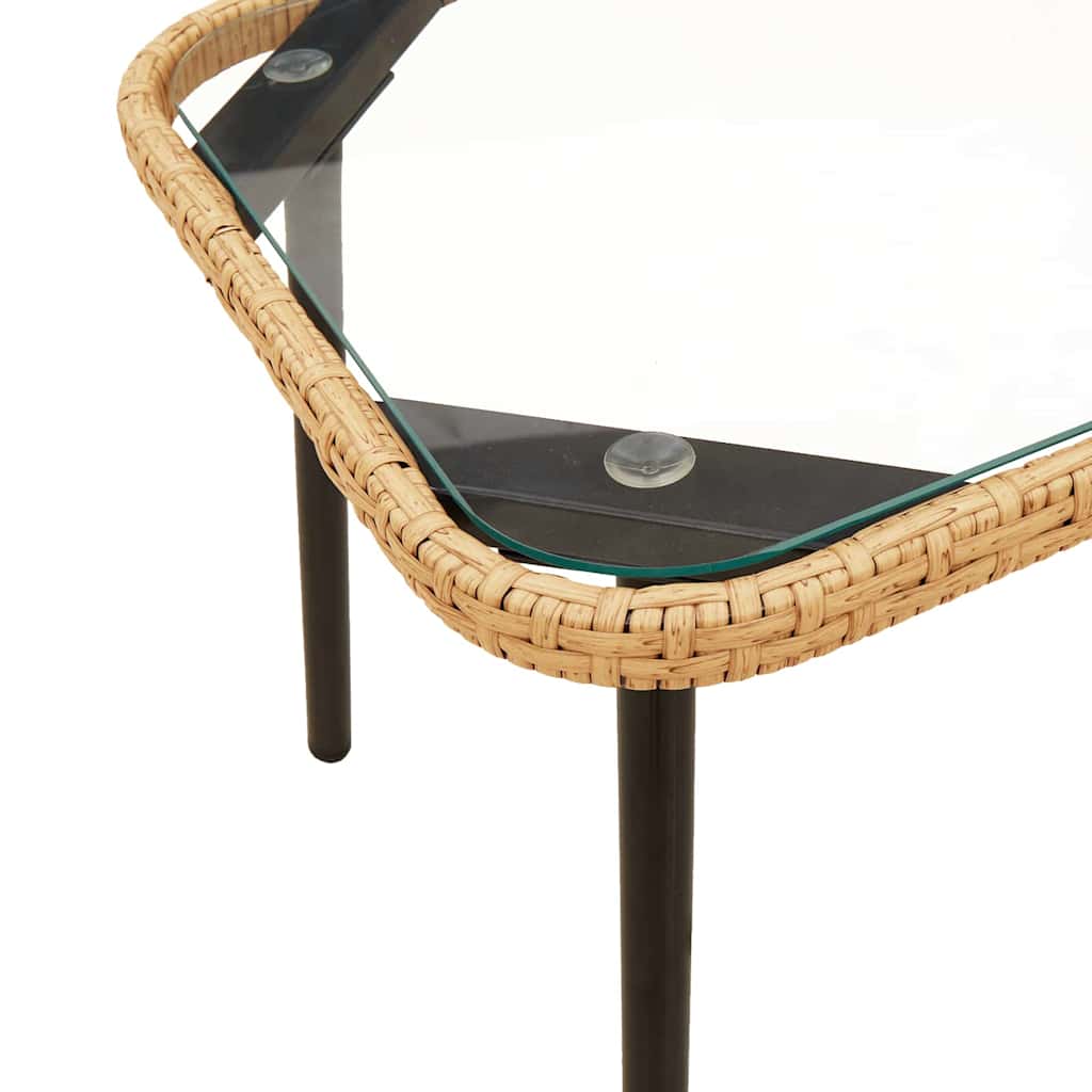 Σετ Κήπου 2 Τεμαχίων vidaXL με Μαξιλάρια Φυσικό Πολυρατάν