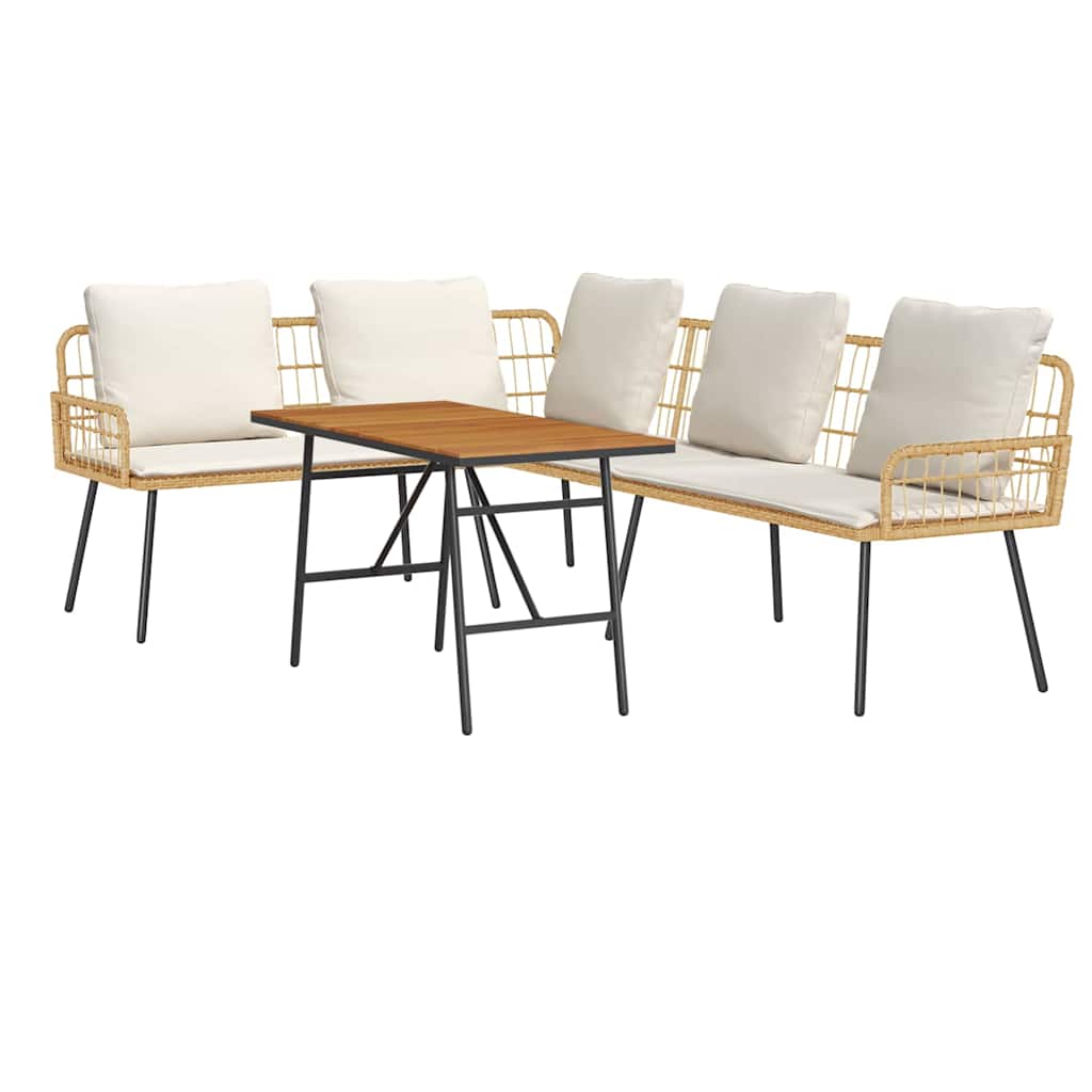 Σετ Σαλονιού Κήπου 2 Τεμαχίων με Μαξιλάρια από Φυσικό Πολυρράντα