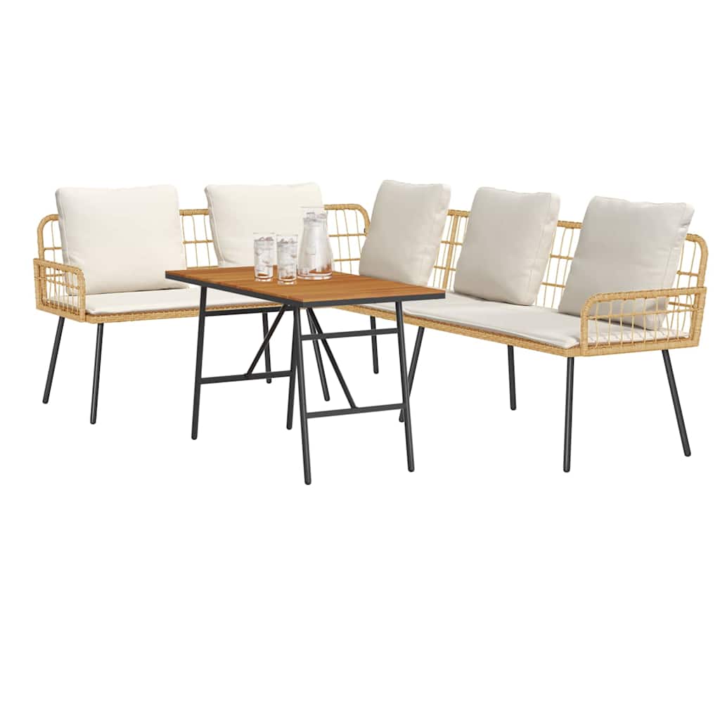 Σετ Σαλονιού Κήπου 2 Τεμαχίων με Μαξιλάρια από Φυσικό Πολυρράντα