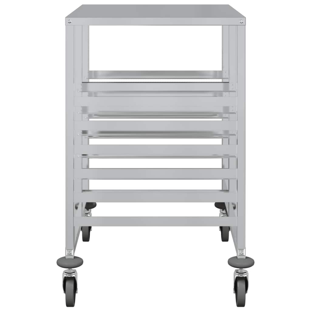vidaXL Τρόλεϊ Δίσκου με 12 Δοχεία GN 75x55x87 εκ. από Ανοξείδωτο Ατσάλι