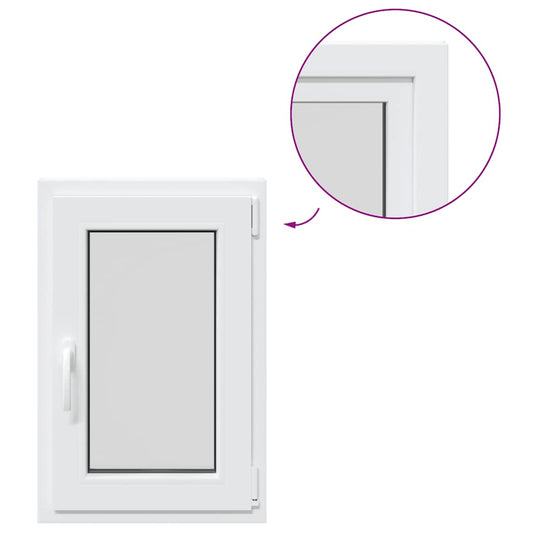 vidaXL Παράθυρο Υπογείου "RISOR" 50x75 εκ. Ανακλινόμενο & Περιστρεφόμενο DIN Δεξιό Λευκό