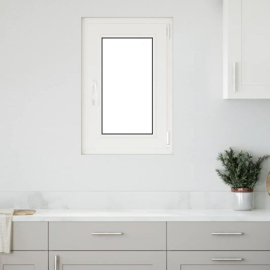 vidaXL Παράθυρο Υπογείου "RISOR" 50x75 εκ. Ανακλινόμενο & Περιστρεφόμενο DIN Δεξιό Λευκό