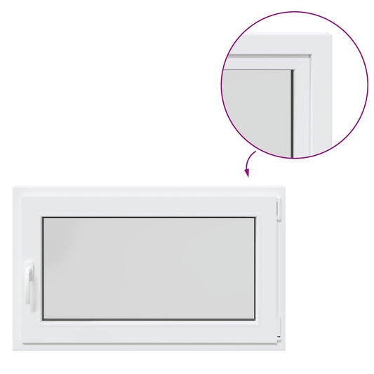 vidaXL Παράθυρο Υπογείου "RISOR" 100x70 εκ. Ανακλινόμενο & Περιστρεφόμενο DIN Δεξιό Λευκό