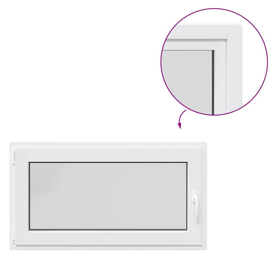 vidaXL Παράθυρο Υπογείου "RISOR" 110x70 εκ. Ανακλινόμενο & Περιστρεφόμενο DIN Αριστερά Λευκό