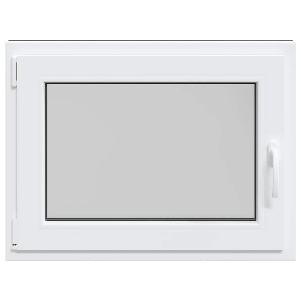 vidaXL Παράθυρο Υπογείου "RISOR" 80x60 εκ. Ανακλινόμενο & Περιστρεφόμενο DIN Αριστερά Λευκό