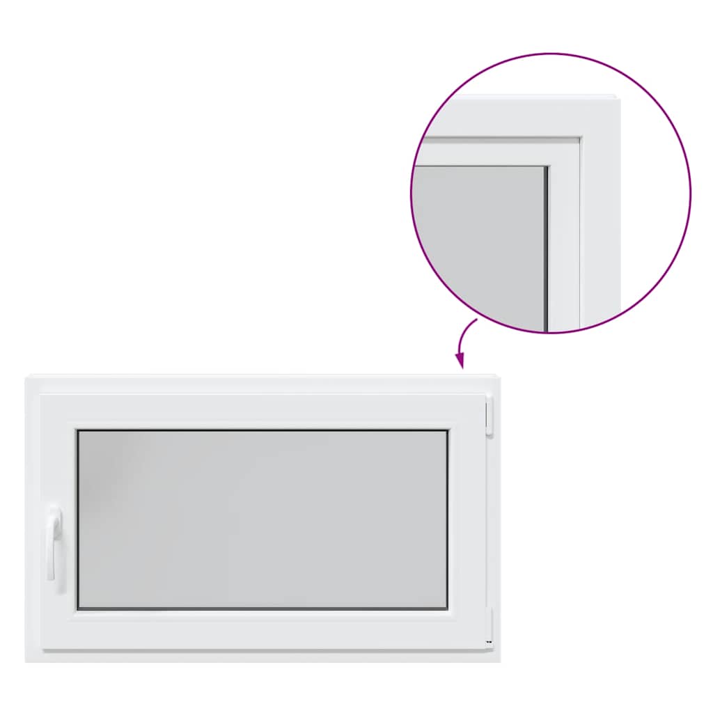 vidaXL Παράθυρο Υπογείου "RISOR" 100x60 εκ. Ανακλινόμενο & Περιστρεφόμενο DIN Δεξιό Λευκό