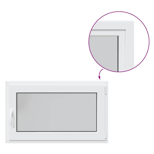 vidaXL Παράθυρο Υπογείου "RISOR" 100x60 εκ. Ανακλινόμενο & Περιστρεφόμενο DIN Δεξιό Λευκό