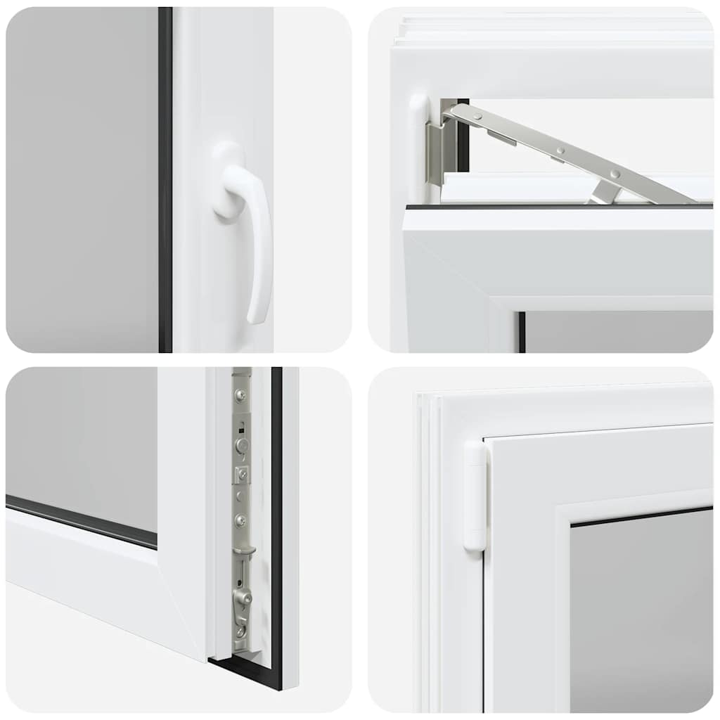 vidaXL Παράθυρο Υπογείου "RISOR" 100x60 εκ. Ανακλινόμενο & Περιστρεφόμενο DIN Δεξιό Λευκό