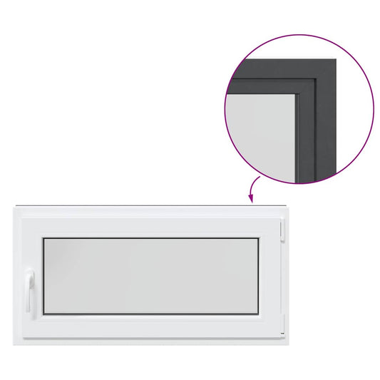 vidaXL Παράθυρο Υπογείου "RISOR" 100x50 εκ. Ανακλινόμενο & Περιστρεφόμενο DIN Δεξί Ανθρακί