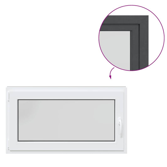 vidaXL Παράθυρο Υπογείου "RISOR" 110x70 εκ. Ανακλινόμενο & Περιστρεφόμενο DIN Αριστερό Ανθρακί