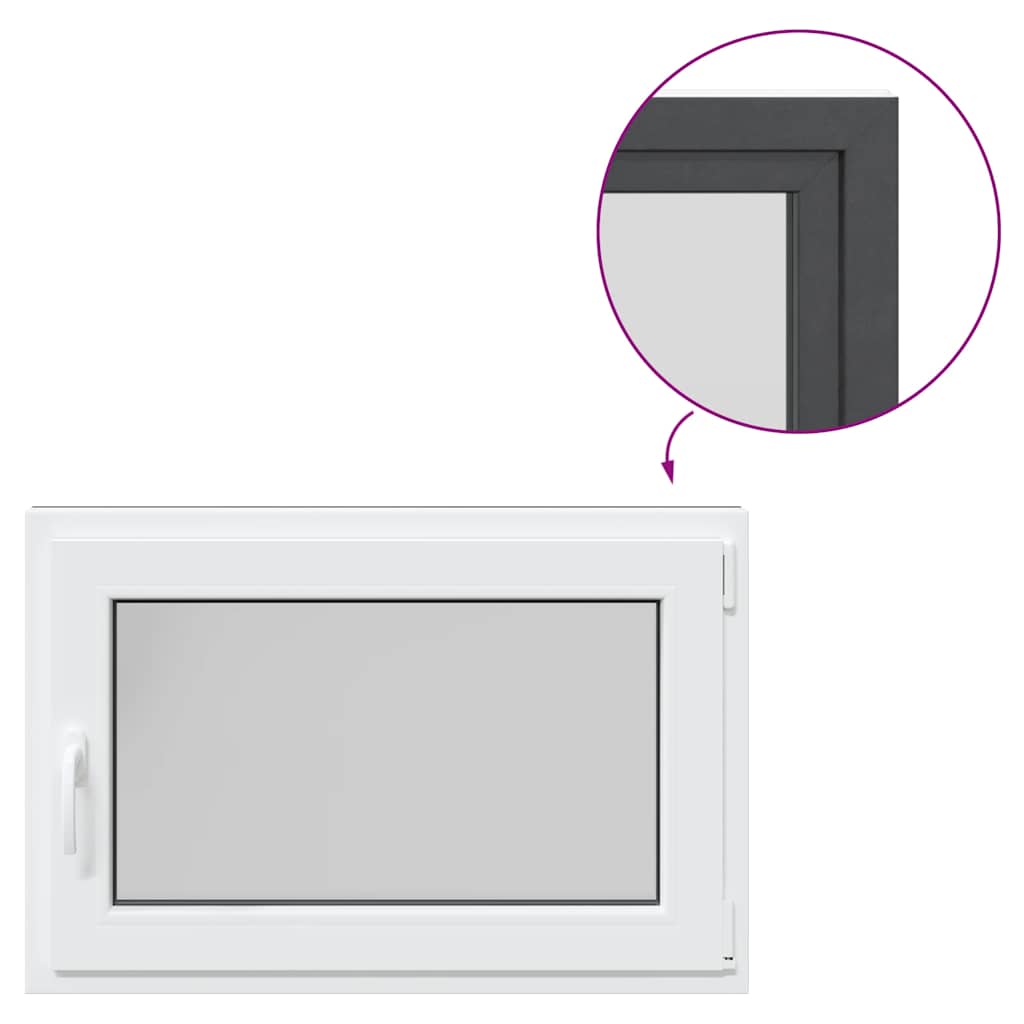 vidaXL Παράθυρο Υπογείου "RISOR" 90x60 εκ. Ανακλινόμενο & Περιστρεφόμενο DIN Δεξί Ανθρακί