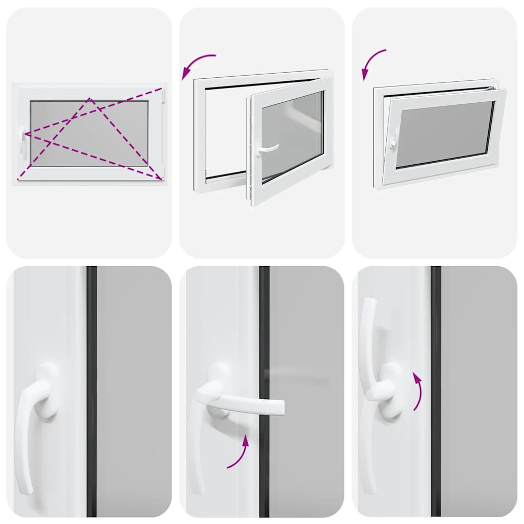 vidaXL Παράθυρο Υπογείου "RISOR" 90x60 εκ. Ανακλινόμενο & Περιστρεφόμενο DIN Δεξί Ανθρακί