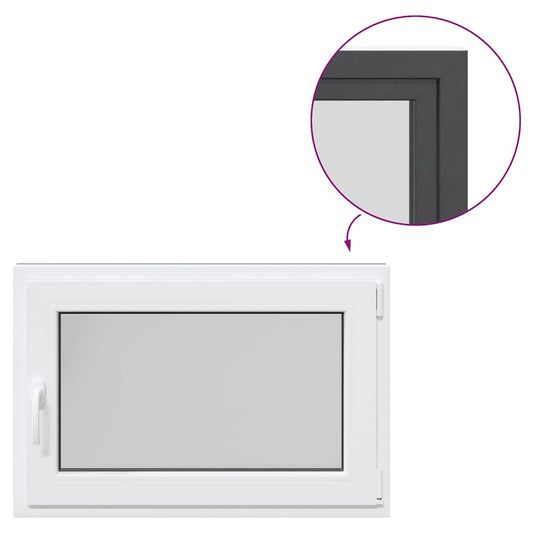 vidaXL Παράθυρο Υπογείου "RISOR" 90x70 εκ. Ανακλινόμενο & Περιστρεφόμενο DIN Δεξί Ανθρακί