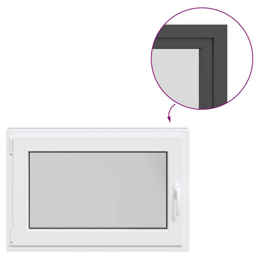 vidaXL Παράθυρο Υπογείου "RISOR" 90x70 εκ. Ανακλινόμενο & Περιστρεφόμενο DIN Αριστερό Ανθρακί