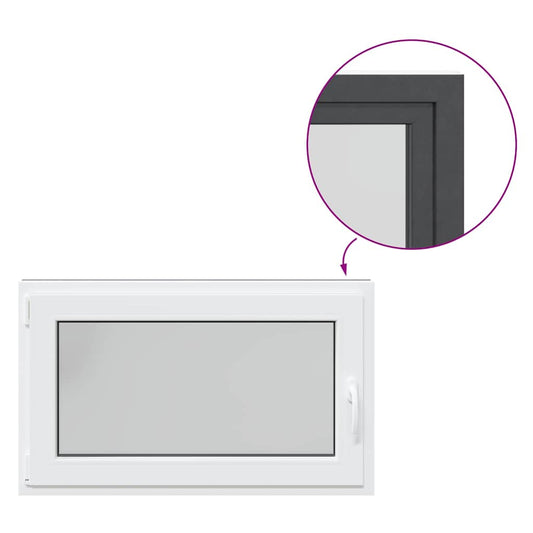 vidaXL Παράθυρο Υπογείου "RISOR" 100x60 εκ. Ανακλινόμενο & Περιστρεφόμενο DIN Αριστερό Ανθρακί