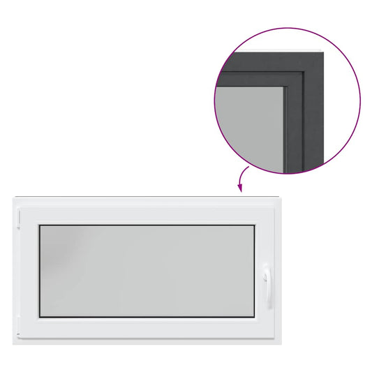 vidaXL Παράθυρο Υπογείου "RISOR" 110x50 εκ. Ανακλινόμενο & Περιστρεφόμενο DIN Αριστερό Ανθρακί