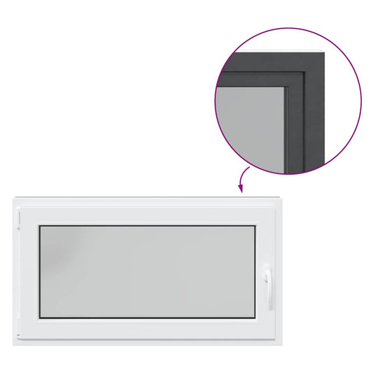 vidaXL Παράθυρο Υπογείου "RISOR" 110x70 εκ. Ανακλινόμενο & Περιστρεφόμενο DIN Αριστερό Ανθρακί