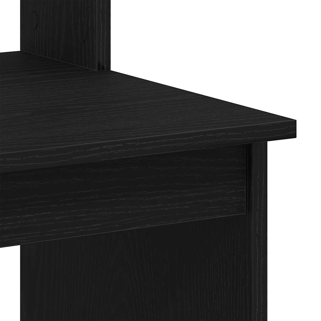 vidaXL Γραφείο με Ράφια Μαύρη Δρυς 102 x 45 x 148 εκ. από Τεχνητό Ξύλο