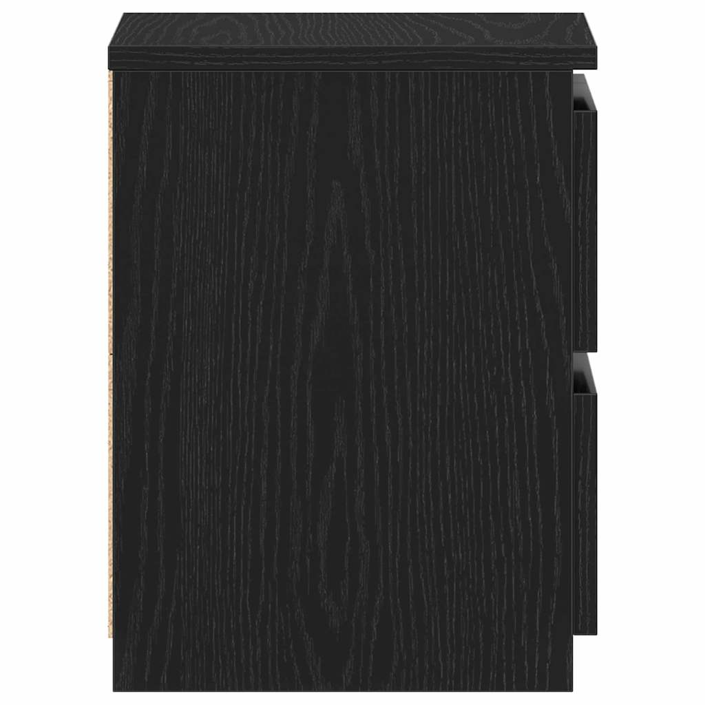 vidaXL Κομοδίνο Μαύρη δρυς 30 x 30 x 40 cm Επεξεργασμένο ξύλο